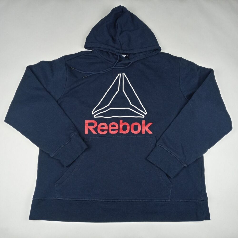 REEBOK Hoodie Sweatshirt Sweater Men's Size XL Pullover Navy Blue